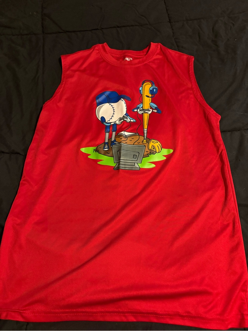 Athletic Works Red Boys' Baseball Graphic Tank Top